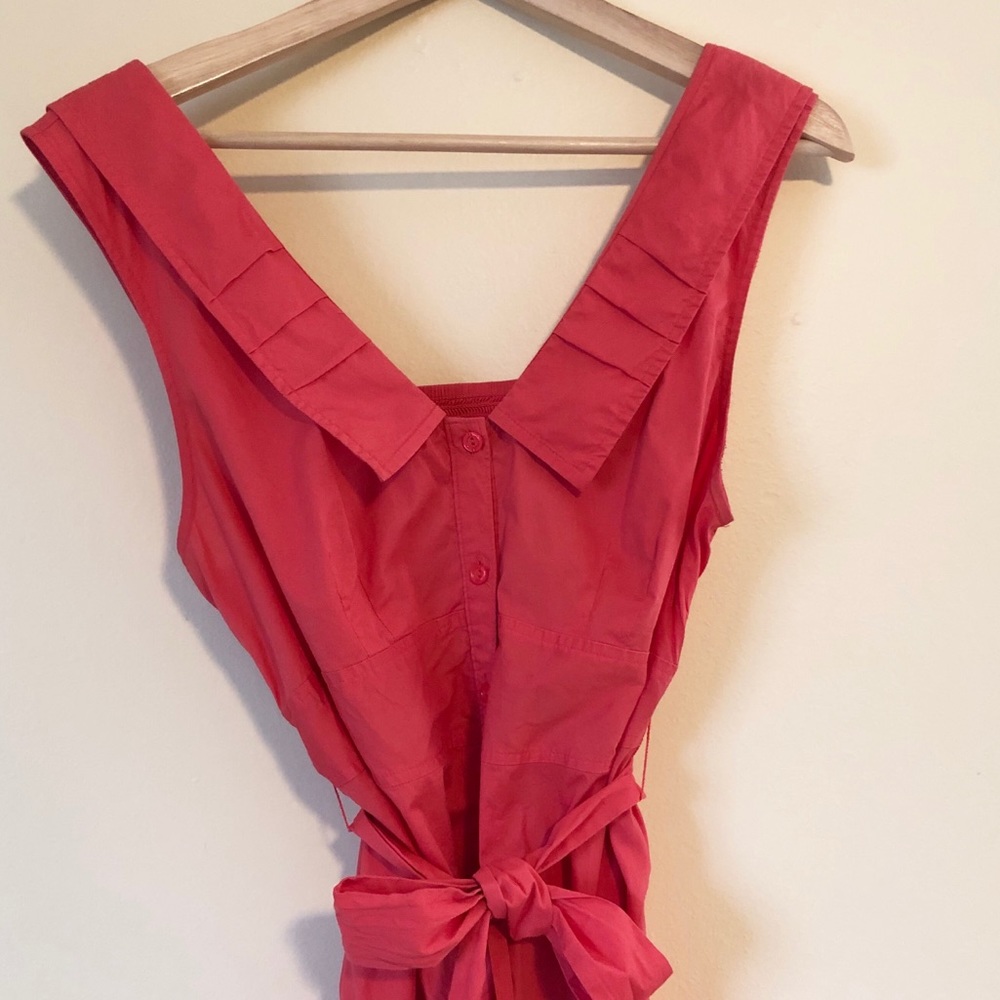 Coral sleeveless Anthropologie blouse